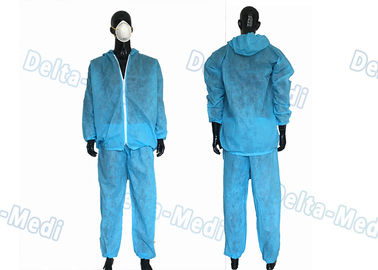 Сделайте разделенный тип водостойким устранимый защитный костюм ПП/СМС Ковералльс с застежка-молнией