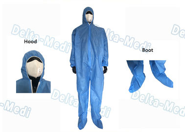Голубые устранимые медицинские Ковералльс, ультразвуковое костюмы работы класса и шва устранимые