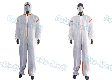 Ковералльс СМС белые устранимые, химический защитный костюм с швом ленты клобука